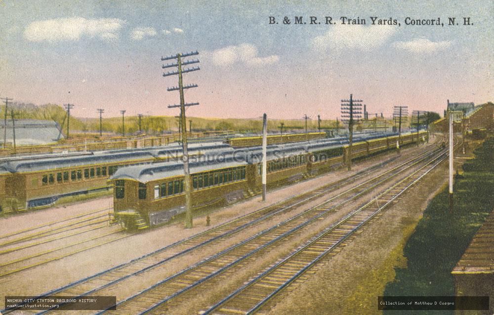 Postcard: Boston & Maine Railroad Train Yards, Concord, New Hampshire